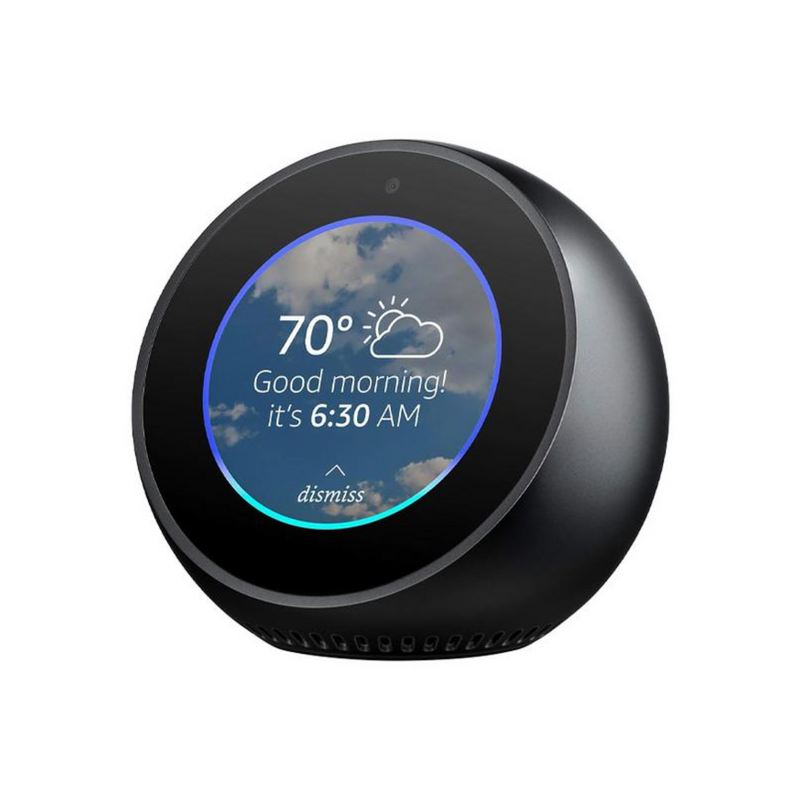 Smart Despertador Amazon Echo Spot com Wi-Fi e Bluetooth - Preto