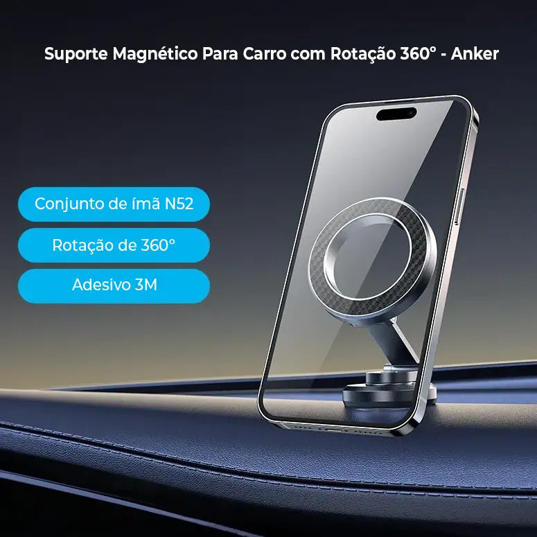 Suporte Magnético Para Carro com Rotação 360º - Anker