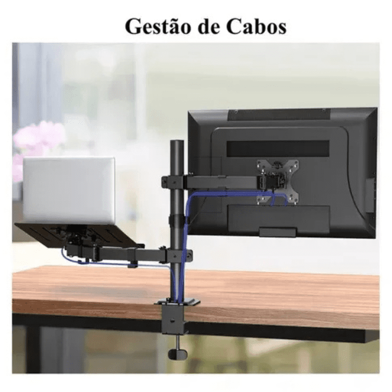 Suporte Monitor e Notebook Articulado para Mesa Polihousi