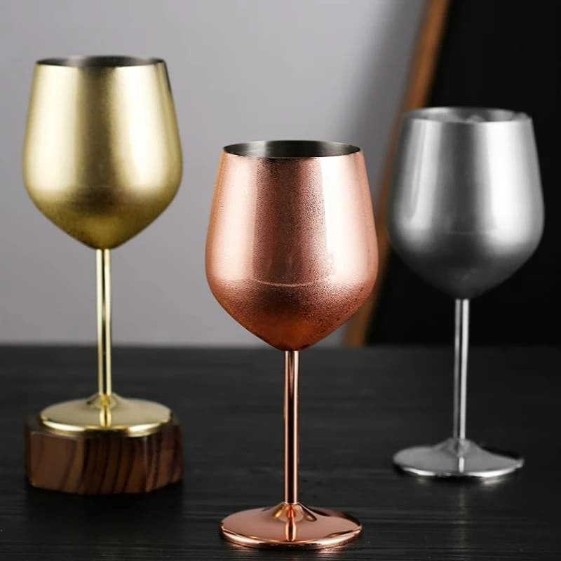 Taça de Vinho Colorida Inox Inquebrável Bar em Casa Polihousi