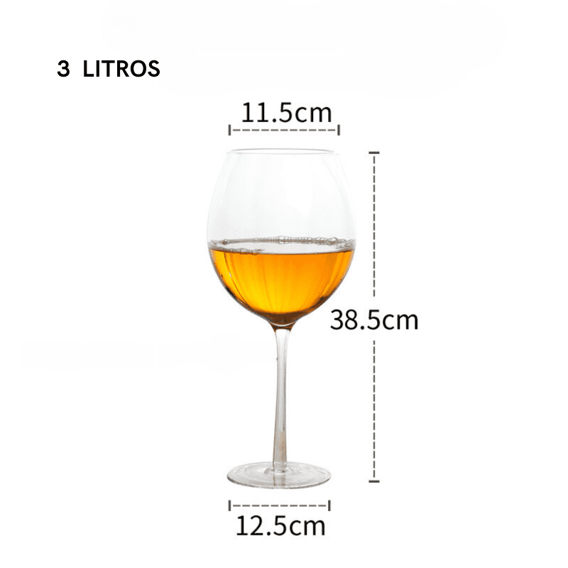 Taça de Vinho Cristal Gigante 3 Litros Bar em Casa Polihousi