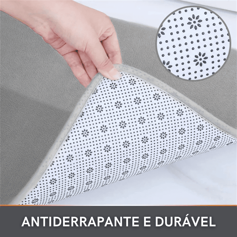 Tapete para Banheiro Antiderrapante Absorvente Veludo Polihousi