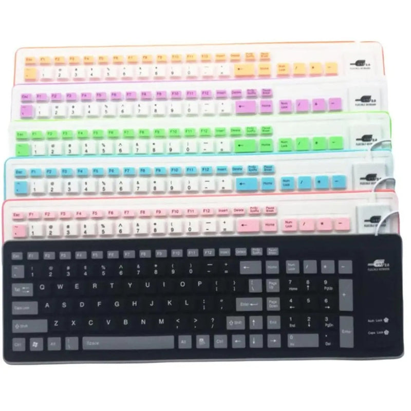 Teclado Portátil Dobrável de Silicone Impermeável