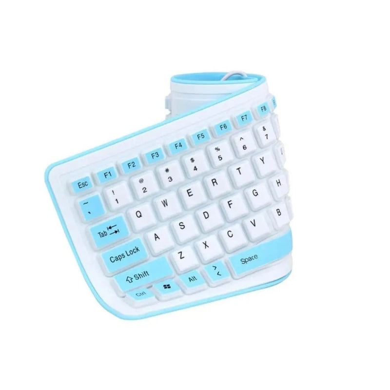 Teclado Portátil Dobrável de Silicone Impermeável