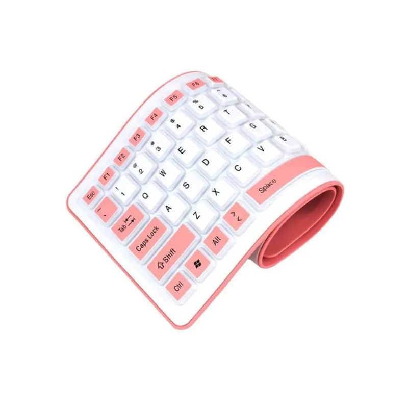 Teclado Portátil Dobrável de Silicone Impermeável