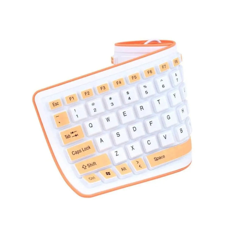 Teclado Portátil Dobrável de Silicone Impermeável