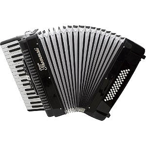 Acordeon Eagle 48 Baixos EGA 0348 PBK 3 Registros Preto C/ Case