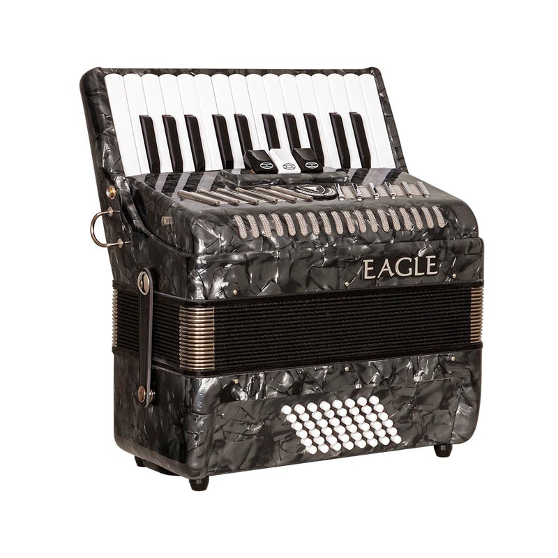 Acordeon Eagle 48 Baixos EGA 0348 PBK 3 Registros Preto C/ Case