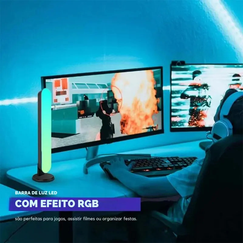 Barra de Luz LED RGB com Controle Remoto Para Quarto - Compre 1 Leve 2