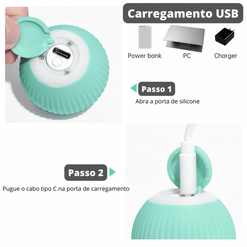 Bolinha Elétrica Automática para Cães e Gatos