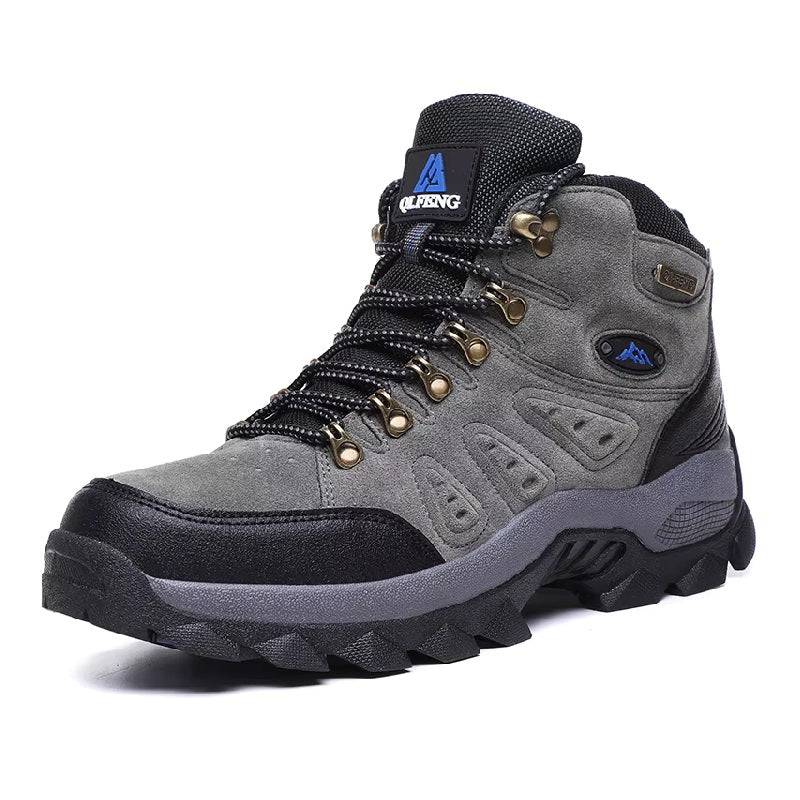 Bota de Couro Berlim Masculina Impermeável Cinza