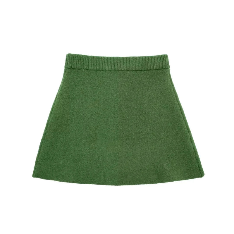 Conjunto Verde Outono Inverno: Suéter e Minissaia Monocromática Toronto