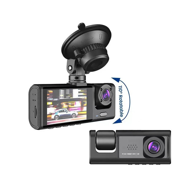 Câmera Veicular Universal com 3 Lentes - DashCam