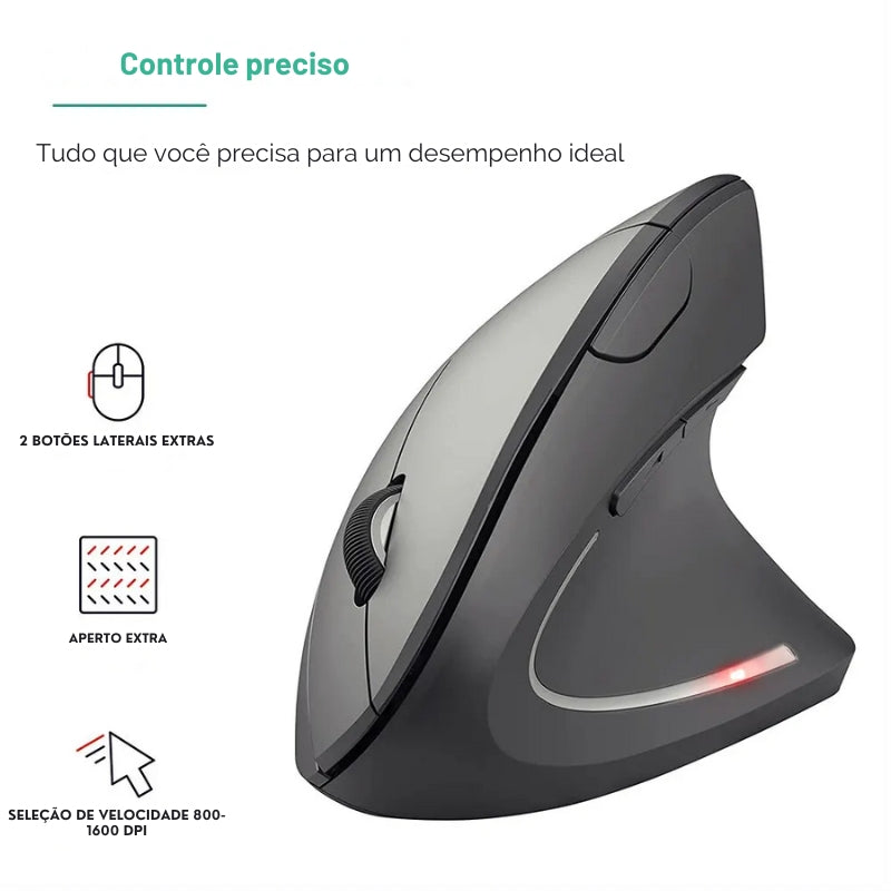 Mouse Ergonômico Sem Fio - Vertical Click