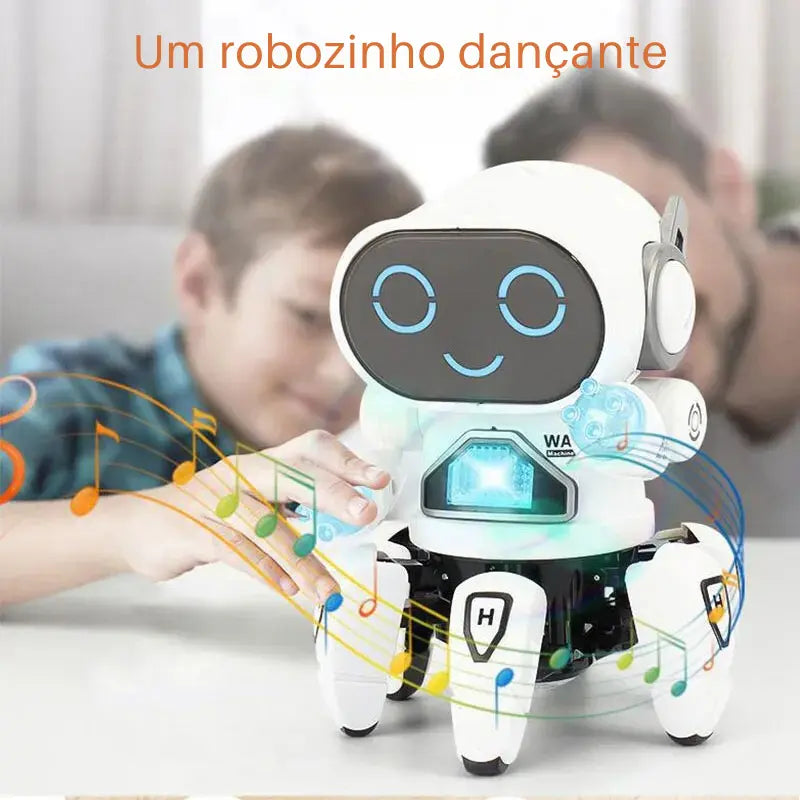 Robô Aranha Dançarino 6 Pernas Com Luz, Som E Movimento - BOT DANCE