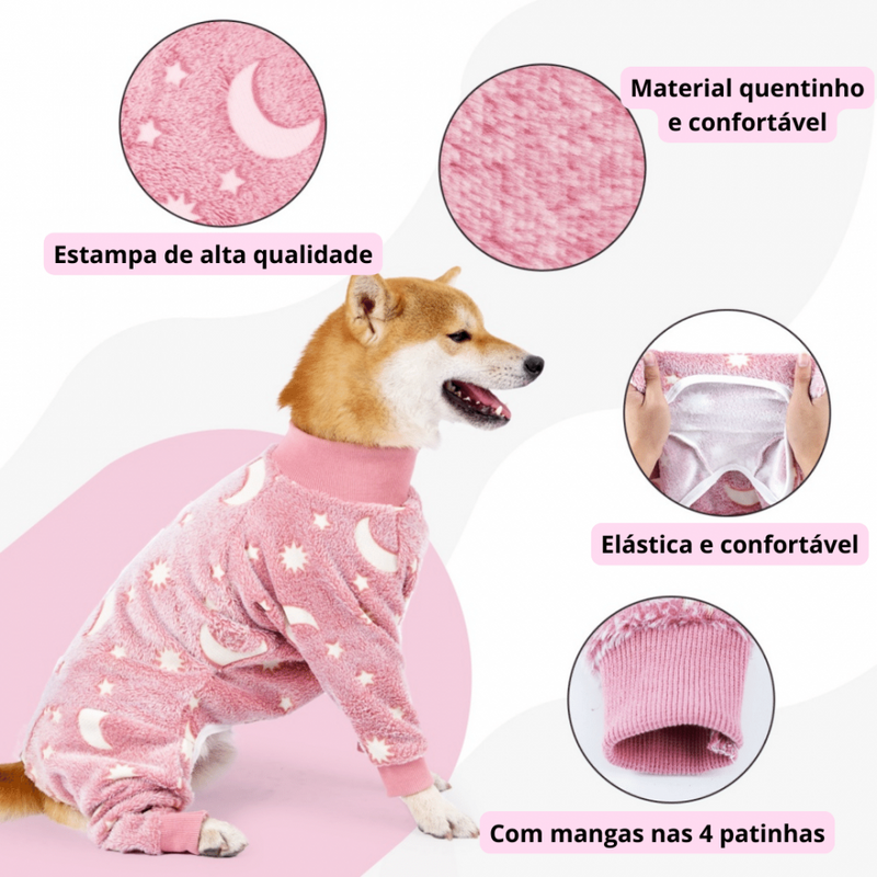 Roupinha Pijama Moleton de Flanela para Cães