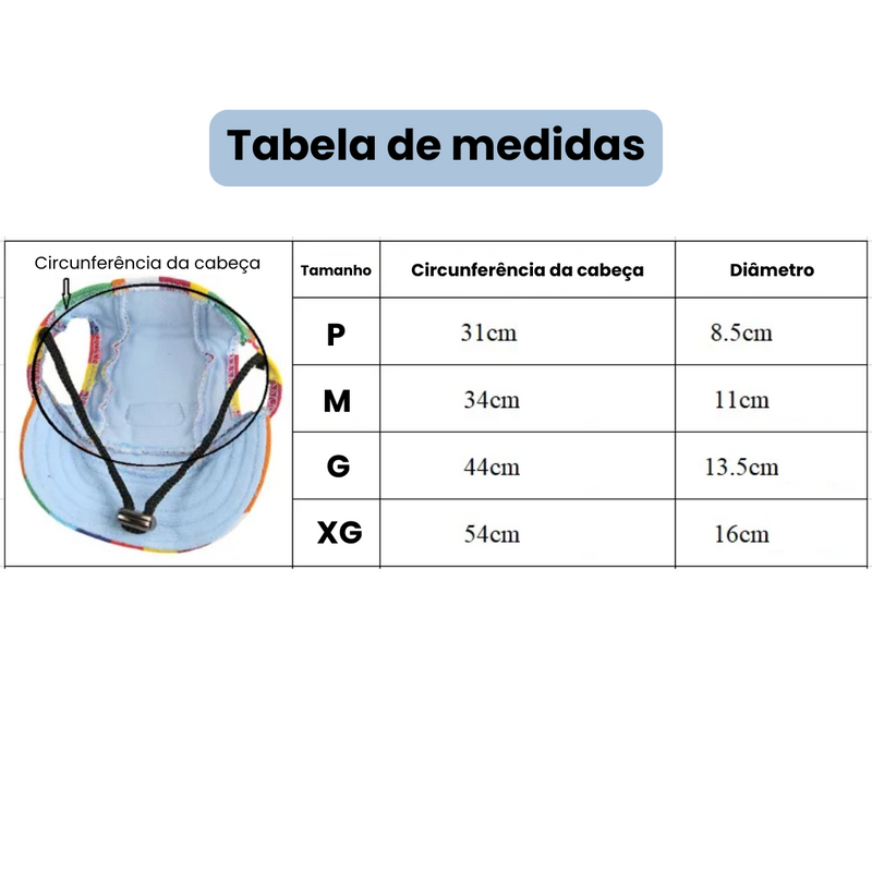 Boné Pet Chapéu de Praia para Cachorros